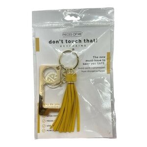 Piece of Me Don’t Touch That Keychain Door Opener Tassel Yellow Gold